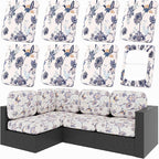 hyha 8Pcs Patio Cushion Covers, Stretch Outdoor Couch Cushion Covers, Washable by hyha