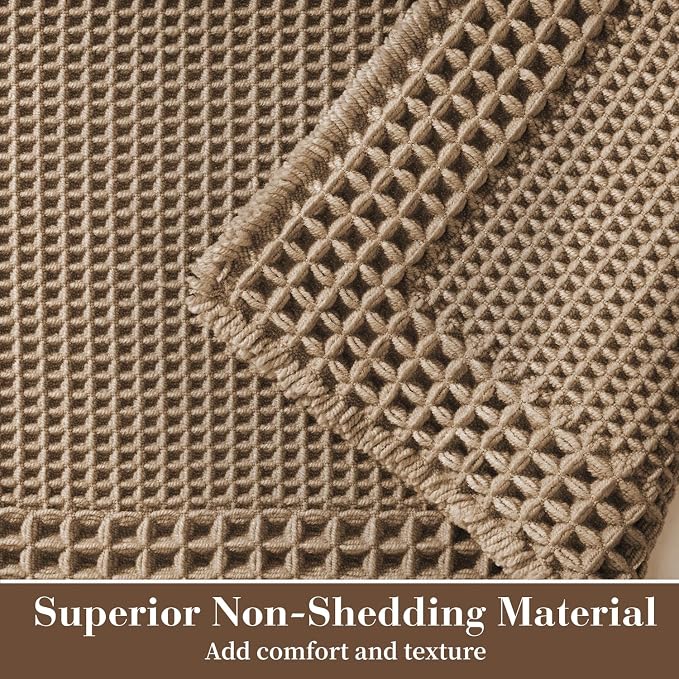 RESARE Waffle Bath Mat, Super Absorbent Non Slip, Machine Washable, Ultra Soft - Image 2