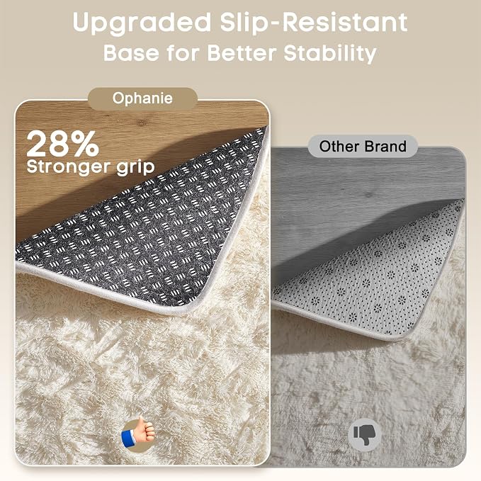 Ophanie 7x10 Area Rugs for Living Room, Upgrade Non-Slip Fluffy Soft Large Shag - Image 4
