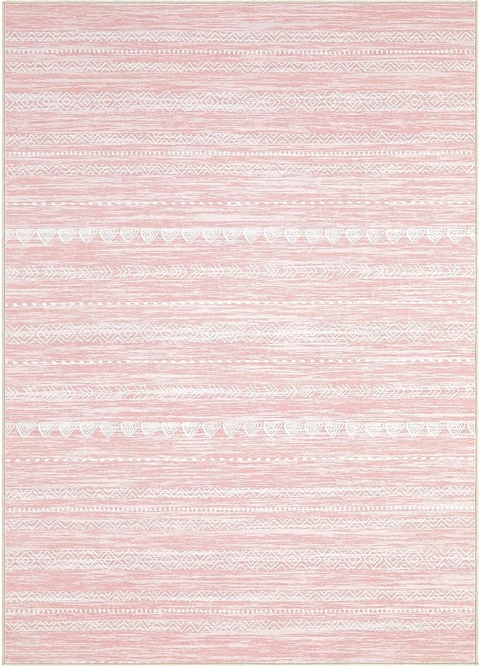 Nakagishi Pink Rugs for Bedroom Girls: 6x9 Washable Boho Large Neutral Cute - Image 8