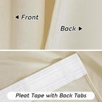RYB HOME Beige Velvet Curtains 72 inches - Image 7