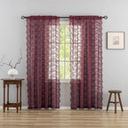 YJ YANJUN Vintage Lace Curtains 108 Inches Long-Victorian Floral Pattern - Image 2