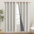NICETOWN Snowbound Vintage Linen 100% Blackout Curtains - Image 2
