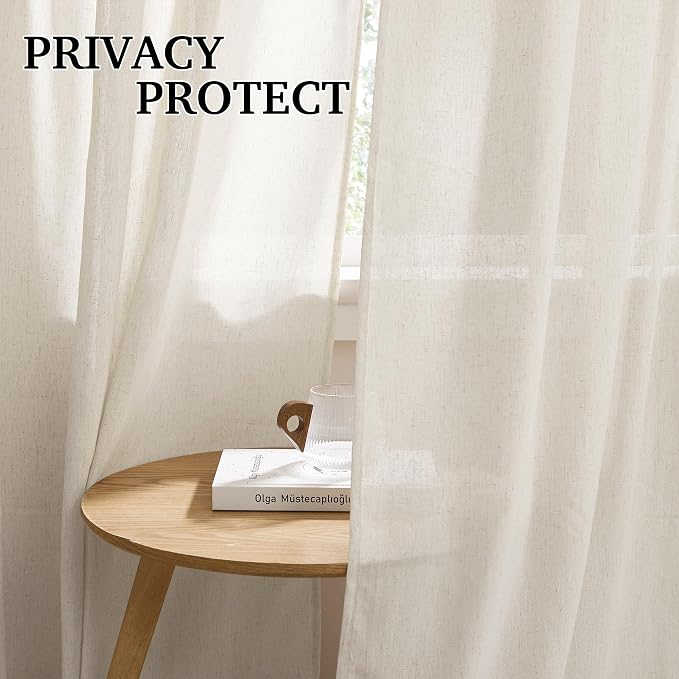 RYB HOME Linen Curtains 84 inches - Image 4