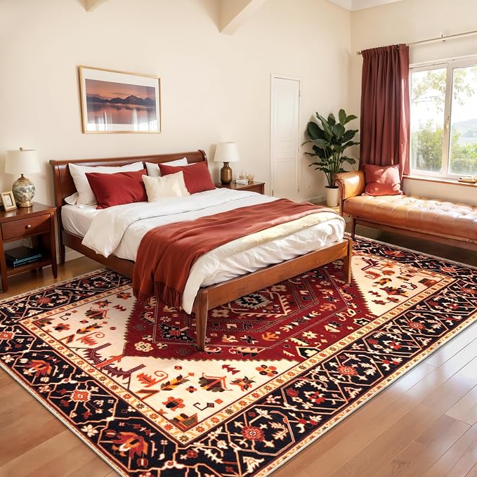 SERISSA 6x9 Area Rugs for Living Room, Large Washable Non-Slip Boho Rug - Image 3
