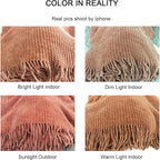 lifein Throw Blanket for Couch, Soft Boho Decor Bed Throw, Cozy Burnt Orange - Image 7