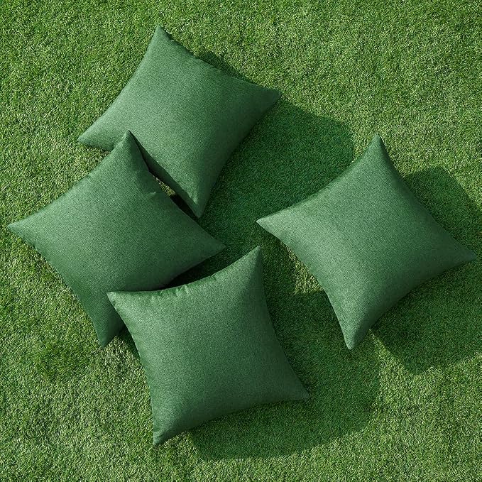 MIULEE Pack of 4 Decorative Solid Waterproof Throw Pillow Covers Linen Garden - Image 4