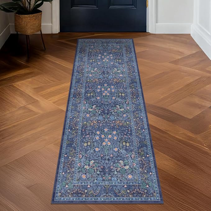 Hazo Haus Non Slip 2x6 Dark Blue Kitchen Runner Rug - Image 3
