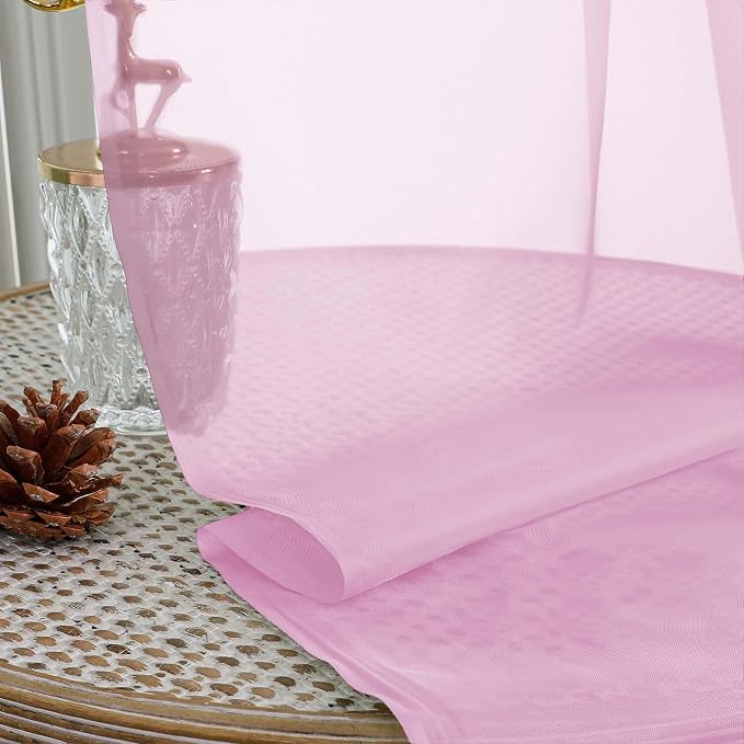 OVZME Light Pink Bedroom Curtains 96 Length - Image 2