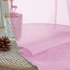 OVZME Light Pink Sheer Curtains 63 Inches Long 2 Panels Set, Light Filtering - Image 2