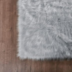 Goolela Grey Round Area Rug 6ft Fluffy Circle Faux Sheepskin Fur Carpet - Image 6