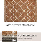 YIHOUSE Western Rugs for Living Room, 6x9 Moroccan Area Rug, Aztec Burnt Orange - Image 4