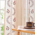 jinchan Belrose Linen Curtains for Bedroom Floral Curtains 63 Inch Length Linen by JINCHAN