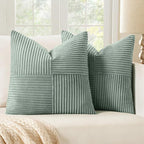 MIULEE Greyish Green Decorative Throw Pillow Covers 18x18 Inch by MIULEE