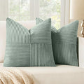 MIULEE Greyish Green Decorative Euro Sham Pillow Covers 24x24 Inch by MIULEE