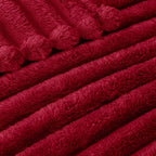 Exclusivo Mezcla King Size Flannel Fleece Blanket, Super Soft Striped Jacquard - Image 4