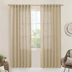 LAMIT Light Filtering Linen Curtains 78 inch by LAMIT