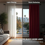 Deconovo Blackout Curtains, Thermal Insulated, W70 x L84 2 Panels, Back Tab - Image 3