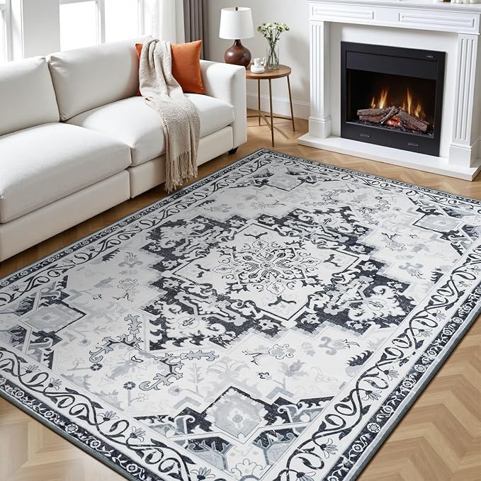 Rugflix 6x9 Area Rug for Living Room, Machine Washable Area Rugs by RugflixAreaRugs