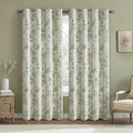 Floral Blackout Sage Green Curtains 90 Inch Length 2 Panels Set, Linen Texture by Unknown