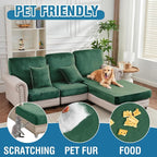 Couch Cover 8-Piece Elastic Velvet Couch Cushion Covers & Chaise Slipcovers - Image 3