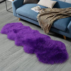 duduta Purple Faux Sheepskin Runner Rugs 2x6 ft, Fluffy Fur Sofa Couch Covers - Image 6