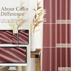 Canyon Rose Linen Curtains for Living Room 126 Inches Long Light Filtering Semi - Image 3