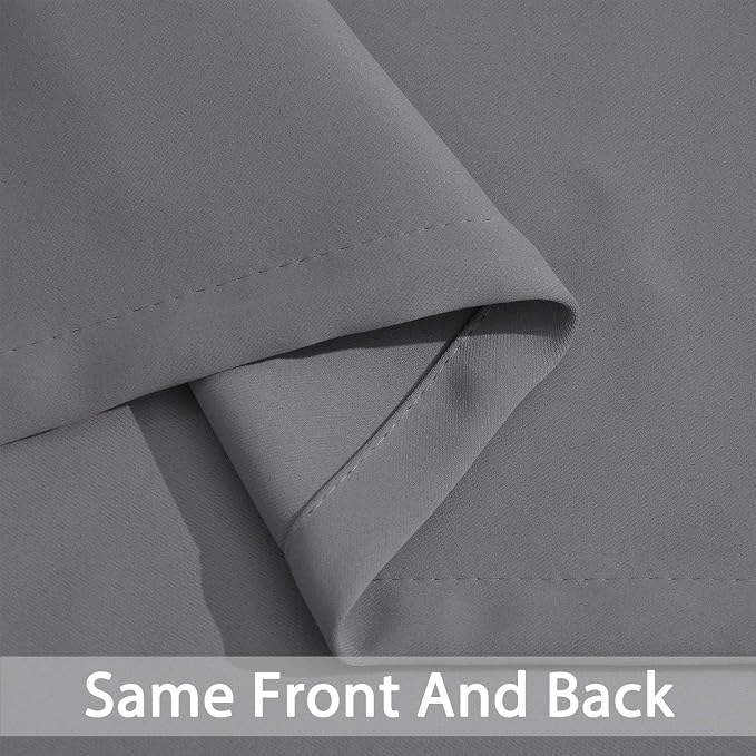 Yakamok Room Darkening Gray Blackout Curtains 84 Inch Long Light Blocking - Image 7