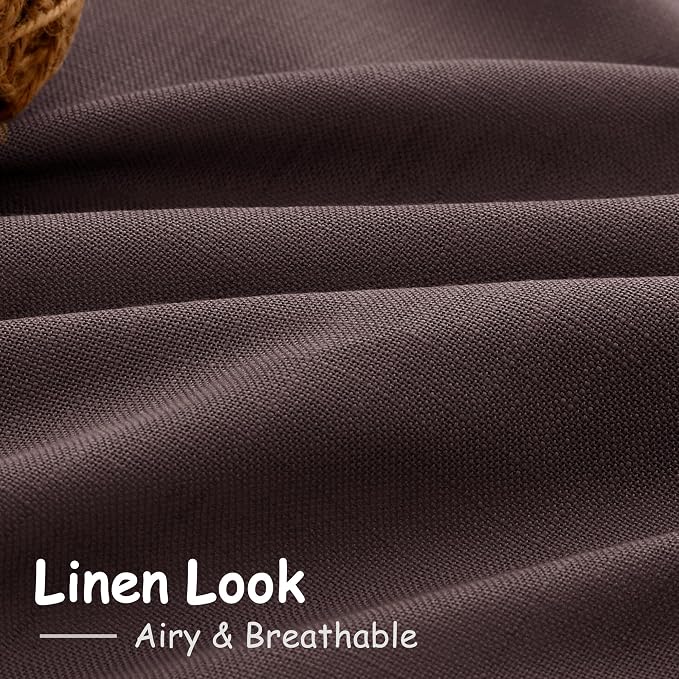 Coffee Brown Linen Curtains for Living Room 94 Inches Long Light Filtering Semi - Image 4