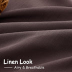 Coffee Brown Linen Curtains 63 Inches Long - Image 3