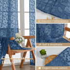 Chyhomenyc Dusty Blue Sheer Curtains 90 Inch Length 2 Panels Set, Light - Image 7