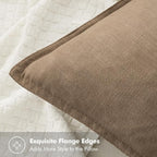 MIULEE Decorative Linen Euro Sham Pillow Covers 26x26 Khaki Boho Farmhouse - Image 2