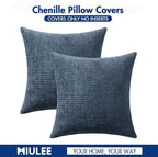 MIULEE Pack of 2 Couch Throw Pillow Covers 18x18 Inch Coastal Navy Blue Modern - Image 7