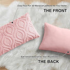 decorUhome Throw Pillow Covers 12x20 Inch Set of 2, Soft Plush Faux Wool Pink - Image 8