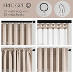 Natural Beige blackout curtains 84 inch Long 2 Panels 100% Blackout Linen - Image 4