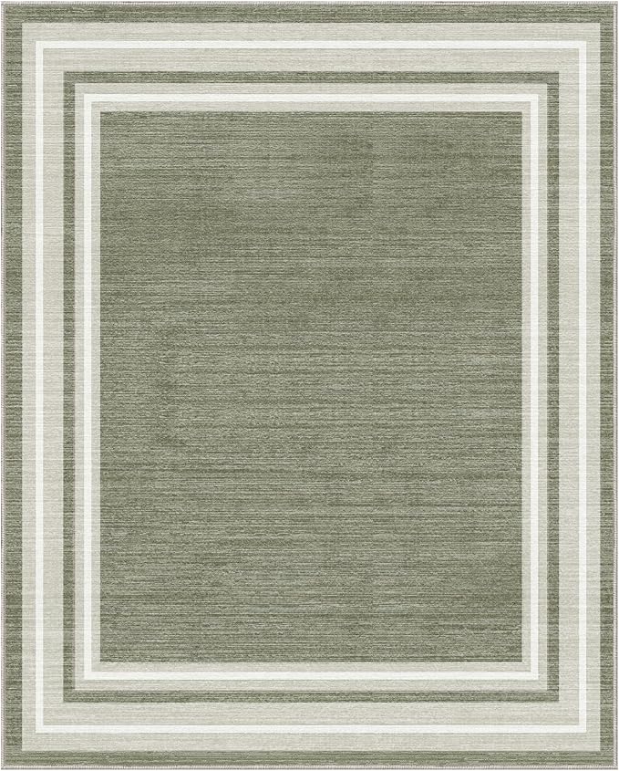 OPPODREAM Border Soft Area Rugs 8x10, Washable Brown Rug - Image 9