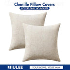 MIULEE Pack of 2 Euro Sham Pillow Covers 24x24 Inch Neutral Beige Modern Boho - Image 7