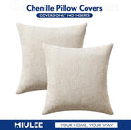 MIULEE Pack of 2 Lumbar Couch Throw Pillow Covers 20x12 Inch Neutral Beige - Image 7