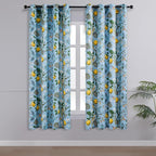 Topfinel Blue and Gold Unique Blackout Curtains 63 Inches Long 2 Panels - Image 2