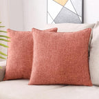 HPUK Linen Throw Pillow Covers Pack of 2, 18x18 Inch Accent Cushion Covers by HPUK