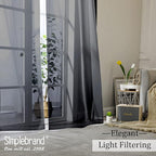 Simplebrand Black Sheer Curtains, 2 Panels Set - Image 7