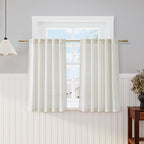 Nanspring Cream Cafe Curtains 45 Inch Length Set 2 Panel Back Tab Pocket Semi by Nanspring
