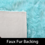 Latepis Blue Rugs for Bedroom Washable 3x5 Faux Sheepskin Fur Rug Fluffy Shaggy - Image 3