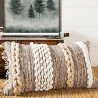 Decorative Boho-Chic Lumbar Pillow Cover 12x20 Premium Handwoven Tufted Cotton - Image 3