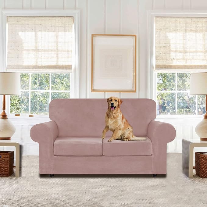 WEERRW Velvet Couch Covers for 2 Cushion Couch Sofa - Image 2