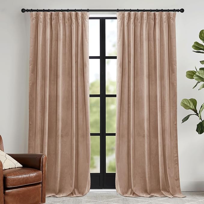 RYB HOME Back Tab Velvet Curtains by RYBHOME