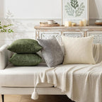 MIULEE Pack of 2 Couch Throw Pillow Covers 20x20 Inch Olive Green Modern Boho - Image 3