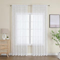 OWENIE Furman Sheer White Curtains 90 inches Long by OWENIE