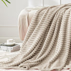 BEDELITE Fleece Throw Blanket for Couch – 3D Ribbed Jacquard Soft and Warm by BEDELITE