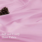 Lecloud Light Pink Sheer Curtains 63 Inch Length 2 Pcs, Dual Rod Pockets Light - Image 8